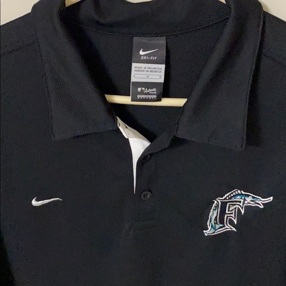 NIKE DRI FIT FLORDIA MARLINS POLO SZ L - Picture 2 of 3
